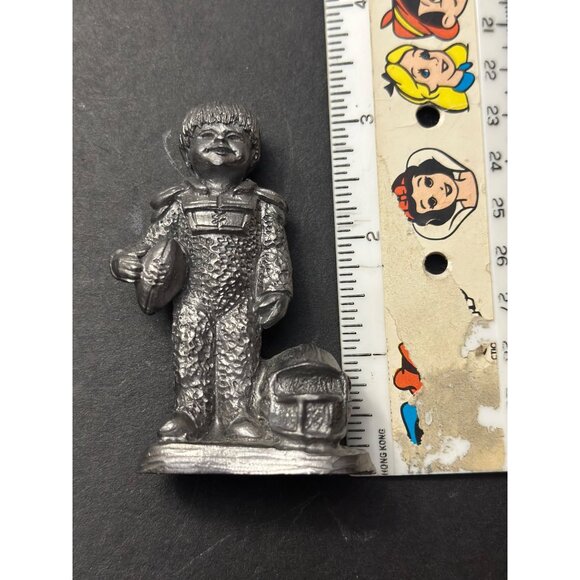 Michael  Ricker Pewter Figurine Boy With Football & Helmet 287 Collectible - Picture 6 of 8
